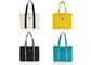 4 Farbsegeltuch-Einkaufstaschen fertigten wiederverwendbaren gestreiften Leichtgewichtler pp.-gewebten Materials besonders an fournisseur
