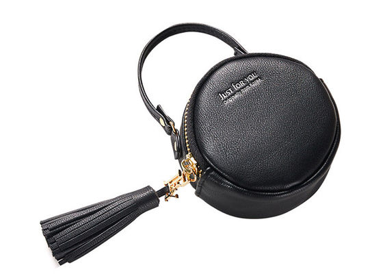 Kleine Runden-PU-Ledertasche-Mode-Hand nehmen Änderungs-Karten-Paket mit Quaste